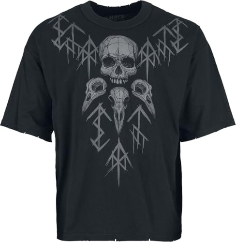 Black Premium by EMP Herren schwarzes Oversize-T-Shirt mit Destroyed-Effekt S