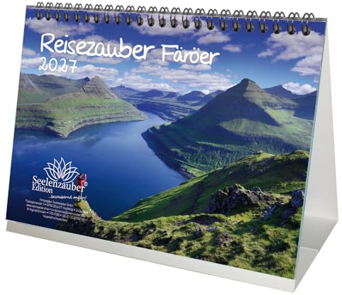 Reisezauber Färöer DIN A5 Tischkalender für 2027 Tórshavn Stadt Reise Land Urlaub - Seelenzauber