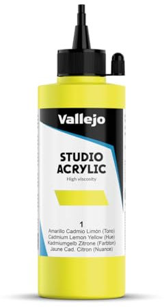 Vallejo ACRYLIC STUDIO, PINTURA ACRÍLICA, 200ML,CADMIO AMARILLO LIMÓN (TONO), Nº 1