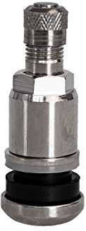 Metallventil/Stahlventil MS525 (TR416) Messing für Aluminiumfelgen mit 11,3 mm Felgenloch – Mutter mit SW 11 inkl. Unterlegscheibe - Beutel á 4 Stück (Silber, 4 Stück)