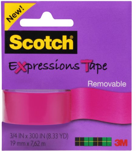 Scotch 19mm x 7.62mm Expressions Tape - Pink