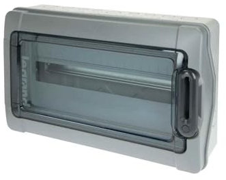 Legrand, Plexo Feuchtraumverteiler, Sicherungskasten, Aufputz, IP65 - IK09, 1-reihig, 18 Module, Innen- und Außenbereich, Nachrüstbar, Schutzklasse II, -20 - +70 °C, 282 x 448 x 141 mm, 601985