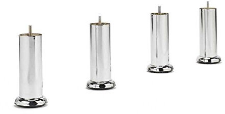 EBAC Literie 4 Pieds métal chromé H 15 cm pour sommier tapissier