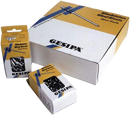 GESIPA Blindniete Mini-Pack 50 Stück (Kupfer/Bronze 4x10, Nietschaft-ø 4mm, Scherkraft 1500 N, Zugkraft 2200 N, Flachrundkopf) 1433663