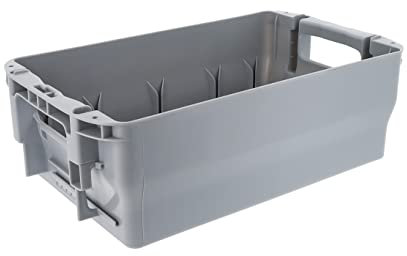 HeiGroup Briefbehälter Typ 1 – Stapelbarer großer Postbehälter & Postkiste, Grau, ideal für Groß- und Maxibriefe, Büro & Lager