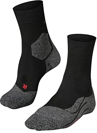 FALKE Women's RU3 Comfort Running Socks, Mid Calf, Thick Cushion, Anatomic, Breathable Quick Dry, Organic Lyocell, Black (Black-Mix 3010), 6.5-7.5, 1 Pair