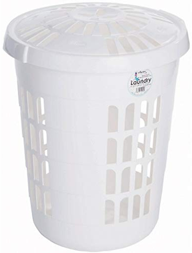 Casa Deluxe Round Laundry Hamper Ice White 60L