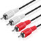 TNP RCA Audio Cable (25 FT) - 2 RCA Male to Male Red and White Audio Cable - Car Audio Connector Plug Jack Wire Cord for Home Theater, HDTV, Amplifiers, Hi-Fi Systems, Speakers