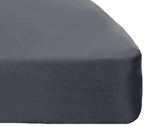 Brentfords Plain Dye Fitted Bed Sheet Non Iron Super Soft Easy Care Microfibre, Grey Silver - Single Size