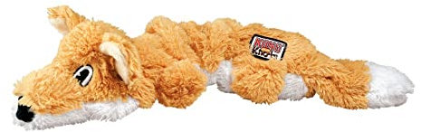 KONG FOX MEDIUM/lLARGE Dog Scrunch Knots Plush Stretchy sides Stuffing-free Stretchy sides Squeaks