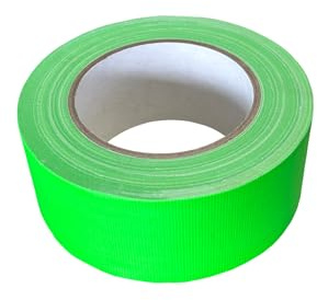 Kortpack Gewebeklebeband Neon Grün | 50 mm x 25 m | 1 Rolle | Strapazierfähiges Klebeband für Markierungen, Reparaturen und Dekoration