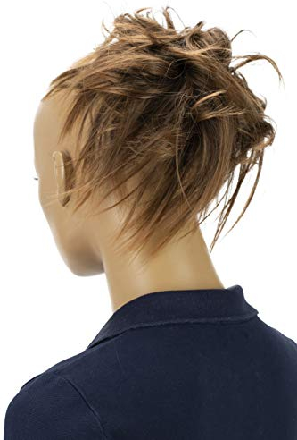 CAISHA Jumbo Haarteil Haargummi Dutt Flora Hochsteckfrisuren Brautfrisuren Natürlich Gewellt Unordentlich DM17cm Braun Mix G8F