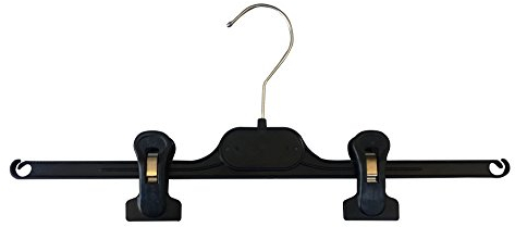 Kiroplast Grucce per Pantaloni Pinza Stampelle Salvaspazio Appendini Plastica Pinze Clip Gonne Appendini Gonne Grucce 36 cm (Nero, 40)
