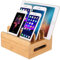 Bamboo Wood Multi-Device Desktop Charging Dock Station Charger Holder Cradle Stand Compatible for iPhone 16 15 14 13 12 11 Pro MAX XS XR X 8 Plus iPad 4 Mini Pro Air Tablets Samsung Smartphones
