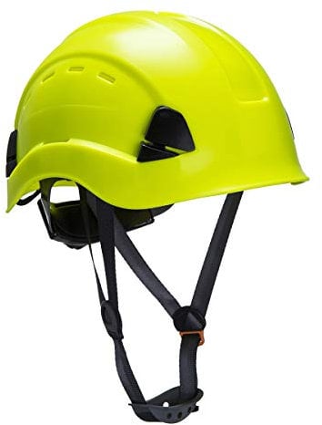 Height Endurance Ventilated Scaffolding Climbing Steeplejack Work Safety Helmet Hard Hat With Chin Strap (Yellow)