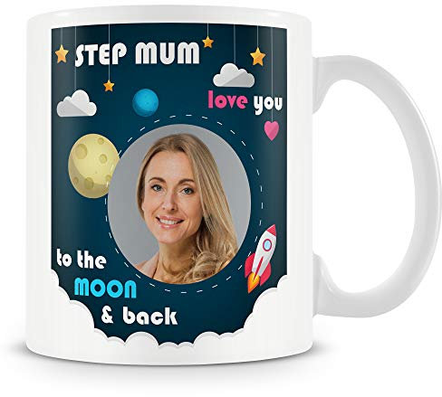 Step Mum Photo Mug Gift - Step Mum Love You to The Moon and Back Cup