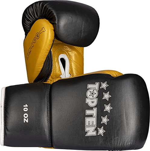 TOP TEN Boxhandschuh „Profi“ - 10 oz, schwarz-Gold
