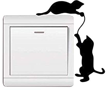 Demarkt Wandtattoo für Lichtschalter Katze Dekoration