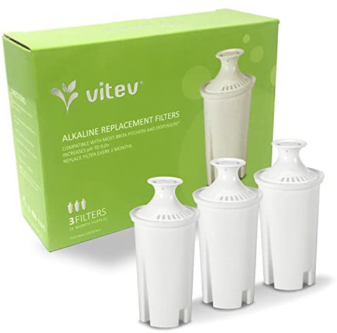 Vitev Lot de 3 filtres alcalins de rechange pour carafe Brita, pour carafe