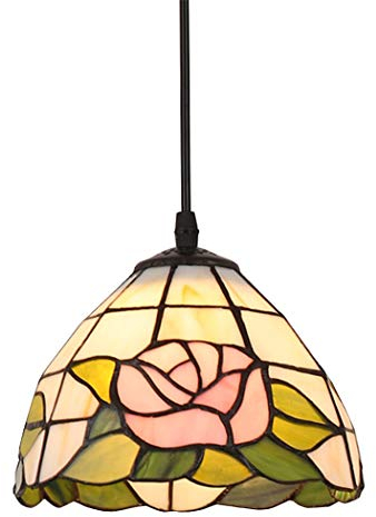 AIBOTY 8-Zoll-Weinlese Tiffany-Art-Decke Hängende Hängende Lampen-Mittelmeer-Buntglas-E27 Deckenleuchte Für Abendessen Zimmer Schlafzimmer Wohnzimmer