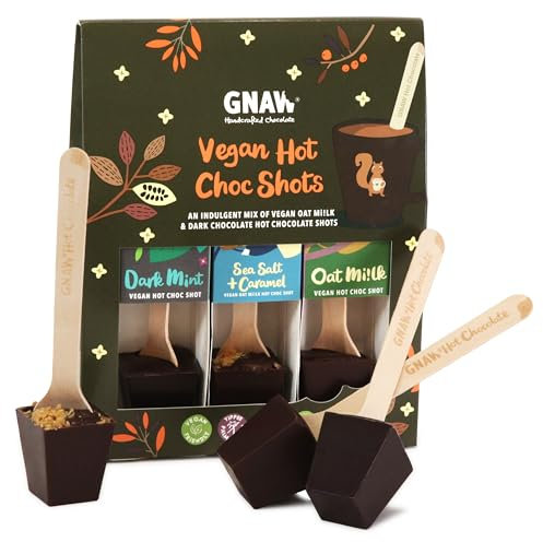Gnaw Vegan Hot Chocolate Gifts, Oat Milk Hot Chocolate Gift Set, Tasty Hot Chocolate Sets With 3 Decadent Flavours, Hot Chocolate Sets With Marshmallows & Vegan Ingredients For A Great Vegan Hot Choc