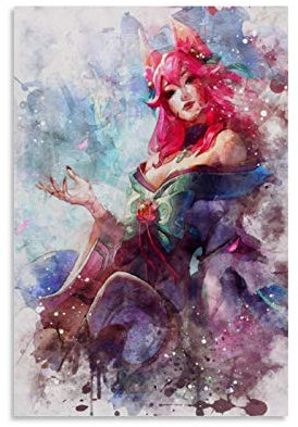 haocaitou Ahri Poster, dekoratives Gemälde, Leinwand, Wandkunst, Wohnzimmer, Poster, Schlafzimmer, Malerei, 30 x 45 cm