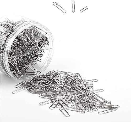Jieddey Clips Oficina,700 PCS Clips de Papel de Metal con Caja de Plástico Grande 50mm Mediano 33 mm Pequeño 28 mm Pinzas para Archivos Papelería Oficina Hogar Escuela