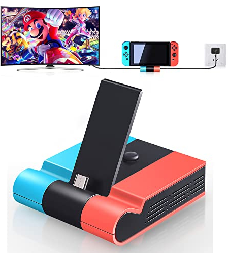 𝐒𝐰𝐢𝐭𝐜𝐡 𝐓𝐕 𝐃𝐨𝐜𝐤 - Tendak Docking Station für Nintendo Switch/Switch OLED, Faltbare Typ C zu HDMI Adapter Switch Ladestation mit 4K HDMI Schnittstelle und USB 3.0 Port