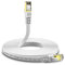 KASIMO Cat 8 Flat Ethernet Cable 2M Cat8 Internet LAN Cable 40Gbps 2000MHz High Speed Network Patch Cable White SSTP Ethernet Cord with RJ45 Gold Plated Connector for Router Modem Switch Gaming