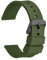 WOCCI 21mm Silikon Gummi Uhrenarmband mit Schwarzer Schnalle, Schnellverschluss Armband für Damen und Herren (Armee Grün)