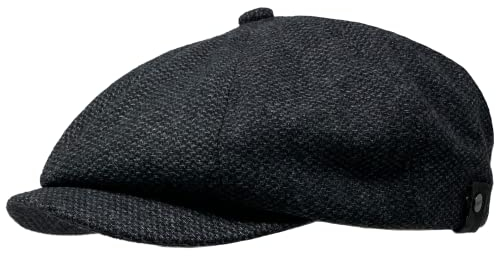 WEROR Herren Schiebermütze Flatcap Mütze Cap WEROR-323.1 (56-57, Schwarz)
