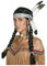 PAPSTAR NEU Perücke Damen Indianerin mit Stirnband und Zwei gefochtenen Zöpfen, Sioux, schwarz - mit Haarnetz