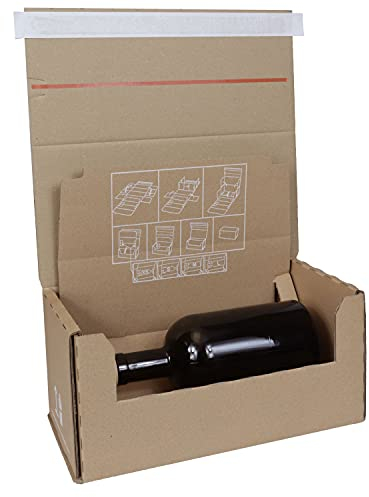 smiley pack Flaschenversandkarton Gin für 1 Flasche mit Aufreißfaden und Selbstklebeverschluss DHL DPD zertifiziert Gin Karton Flaschenversand Flaschenverpackung Flaschenkarton Spirituosenkarton (20)