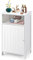 CASART Bathroom Floor Cabinet, Adjustable Freestanding Storage Cupboard, 3 Shelves Single Door Organizer Unit for Bathroom Living Room Bedroom