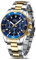 HANPOSH Orologio Uomo Orologio Militare Acciaio Cronografo Impermeabile Luminosi Design Orologi Quadrante Grande da Polso Elegante Sportivo Analogici Data