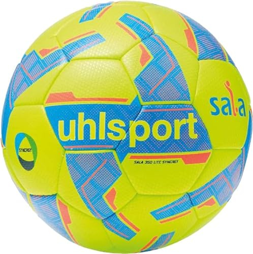 uhlsport Futsal Sala Lite 350 Synergy - Fußball Halle Indoor für Kinder zwischen 9 und 12 Jahren, 37, Neongelb/Cyan/Rot (Multicolor)