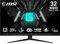 MSI G321Q Monitor Gaming 32 WQHD - Pannello Ultra IPS 2560 x 1440, 170 Hz / 1ms, Gamut colore sRGB 123%, Pronto per HDR, Stand regolabile in inclinazione - DisplayPort 1.2a, HDMI 2.0b