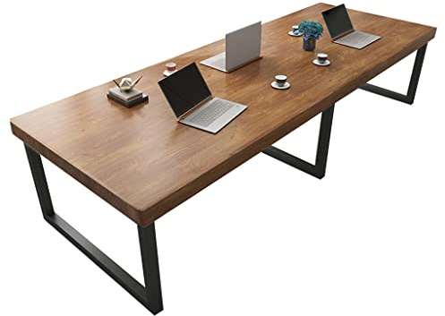 DAKLEY Massivholz-Bürotisch, Großer Langer Tisch für Mehrere Personen, Schulungstisch für Büropersonal, Konferenztisch, Nussbaum (Color : Walnut, Size : 160 * 70 * 75CM)