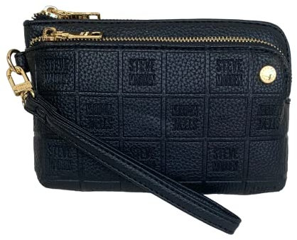 Steve Madden Trell Clutch, Schwarzes, kariertes Logo, Einheitsgröße