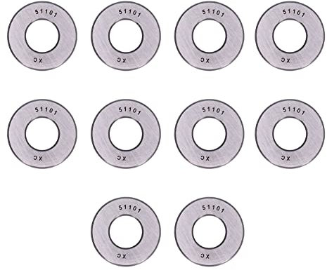 10 STÜCKE Plane Axialkugellager Miniatur-Kugellager Hohe Genauigkeit Abnehmbarer Miniatur-Axiallagersatz aus Metall (51101)