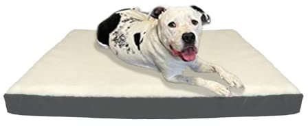 Magic Dog Hundebett mit Flauschiger Teddy-Plüsch-Oberfläche, ergonomisch, in 3 Größen erhältlich, Hundekissen für Welpen und kleine, mittelgroße und große Hunde, waschbarer Bezug, rutschfest