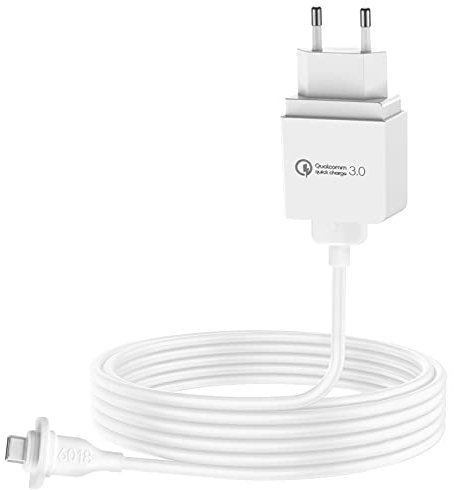 HOLACA Stromadapter mit 30ft/9m Ladekabel für eufycam S330 eufy 3C Sicherheitskamera (30ft/9m Stromkabel*1+ QC3.0 Stromadapter*1)