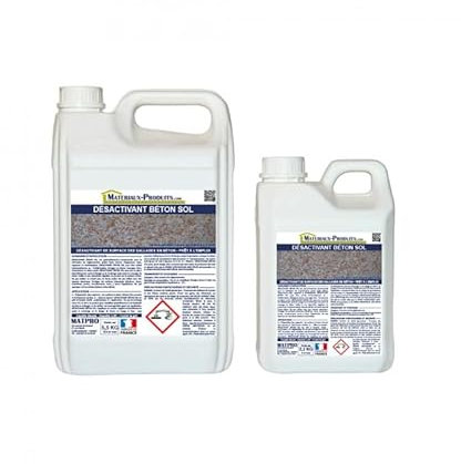 MATPRO - Désactivant Béton Sol pour Dallage - Pulvérisation - Finition Décorative, Colorée et Antidérapante - Sans Faïençage, ni Fissure - Incolore - 11Kg