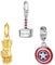 Doyafer Gloves, hammers, shields S925 Silver Charm For Bracelet Necklace Sterling Silver Dangles For Women Girl 3 Piece/Package