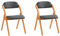 SoBuy FST92-SGx2 Lote de 2 Sillas Plegables de Madera con Asiento y Respaldo Tapizado Sillón para Cocina Oficina Gris Oscuro 47.5 x 59 x 77 cm ES