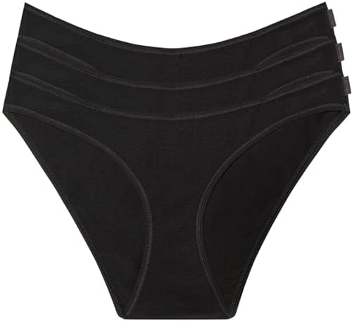 Calvin Klein Femme Slip Lot De 3 Bikini Coton Stretch, Noir (Black/Black/Black), M
