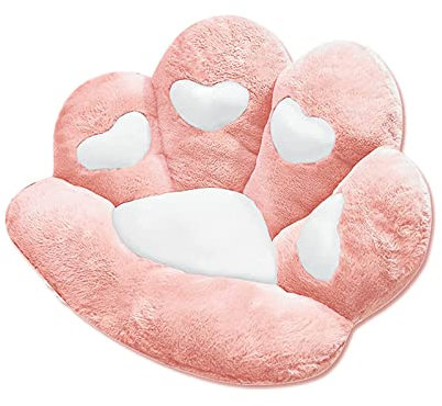 Pomurom Sitzkissen für Stuhl, Niedliches Plüschkissen in Katzenpfotenfor, Weicher Plüsch Sitzpolster Stuhl, Lazy Kissen Rückenkissen Sofakissen, Stuhlkissen für Sofa Zuhause Schlafzimmer Büro 70x60cm