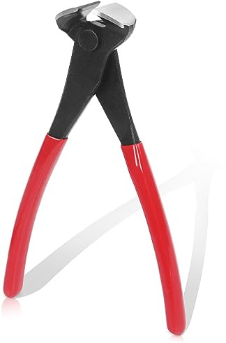 Swpeet 1Pcs 8 Inch Red High Carbon Steel Nail Puller, Pliers, Nail Remover Tool Cutting Pliers End Cutting Pliers Carpenter Tools Staple Puller Nail Puller Tool Nail Remover Nail Pliers for Cut Wires