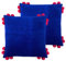 furn. Hoola Kissen mit Bommeln, Polyester, gefüllt, 45 x 45 cm, Blau/Rosa, 2 Stück