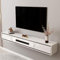 YUZDNM Meuble TV Mural - Meuble TV Suspendu - Étagère TV Flottante, Tableau Bas TV 47,2/55,1/62,9 Pouces, Tableau TV Blanc Et Noir, Console TV Flottante avec Porte (Color : Weiß, Size : 160X24X21CM)
